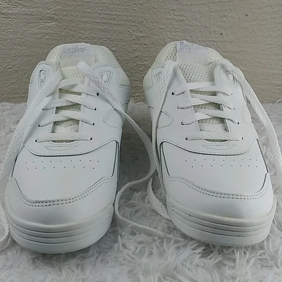 Penny Lane White Faux Leather Mesh Upper  Almond Toe Lace Up Low Top Sneaker - Picture 7 of 13